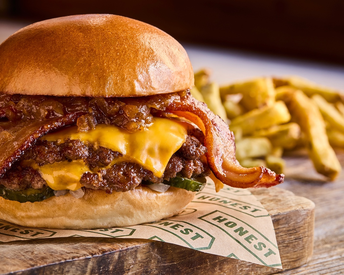 Burger with gift cards